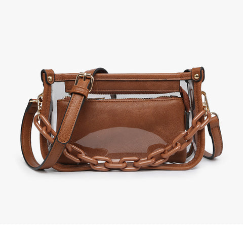 Brown Jessica Clear Crossbody