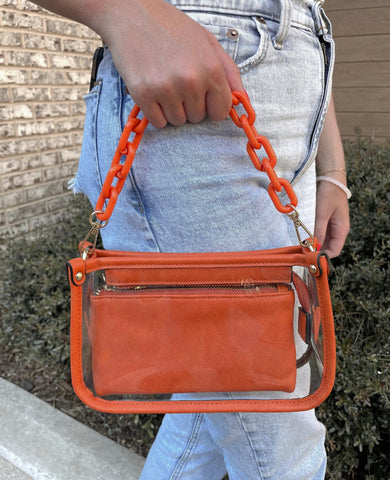 Orange Jessica Clear Crossbody