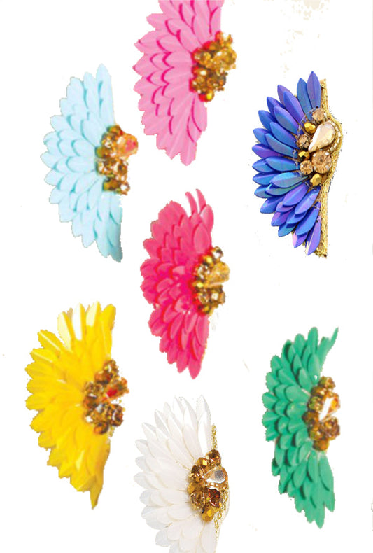 Jeweled Feather Earrings