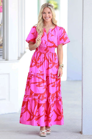 Jolene Palmer Poplin Tiered Maxi Dress