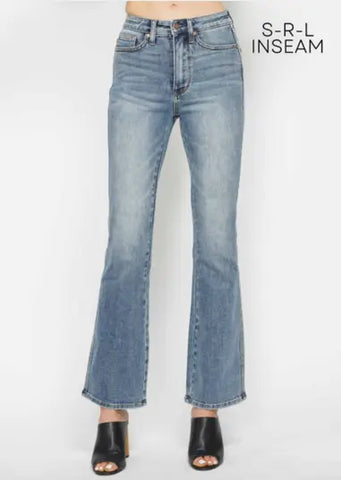 Embroidered Short Bootcut Jeans