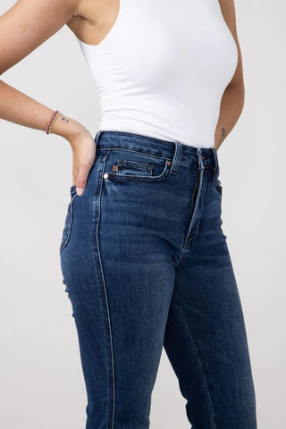 Embroidered Short Bootcut Jeans