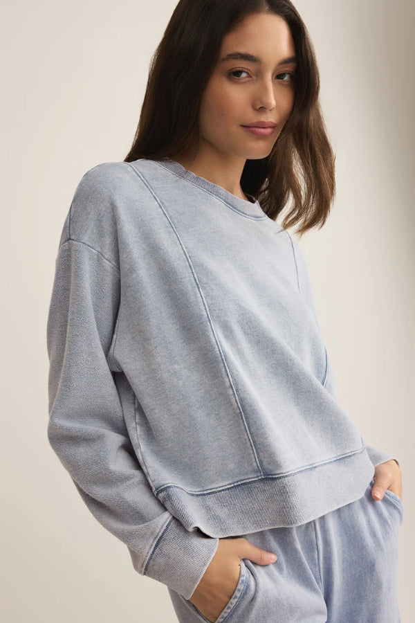 LAX Knit Denim Sweatshirt