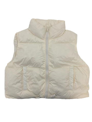 Girls Puffer Vest Cream