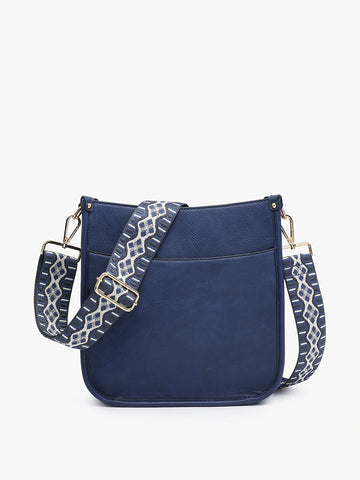 Navy Posie Crossbody Purse