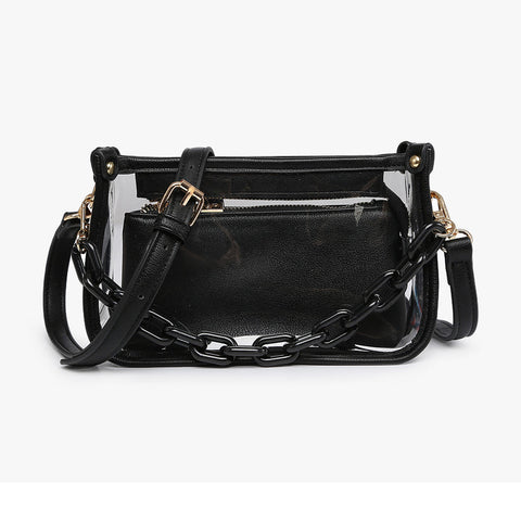 Black Jessica Clear Crossbody