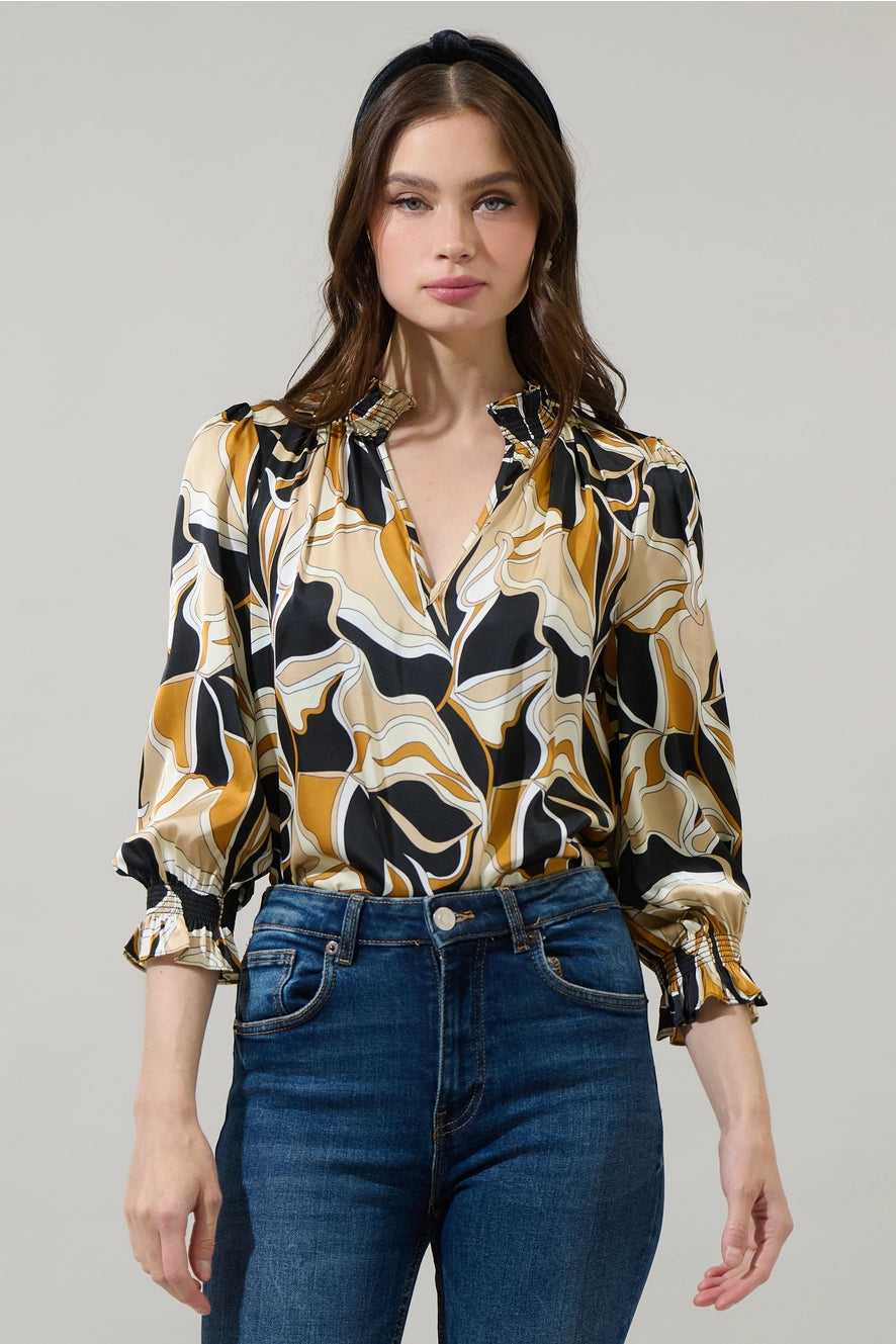 Madrone Groover Split Neck Blouse