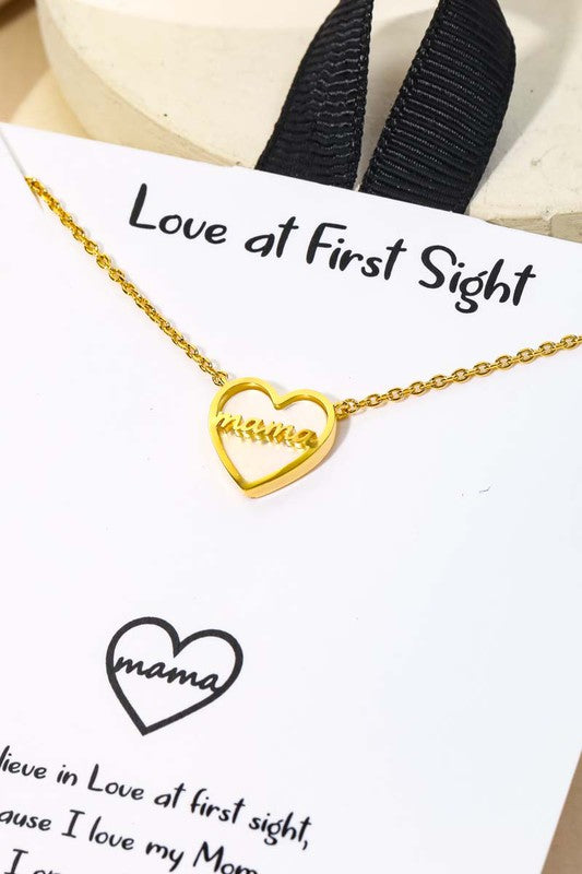 Mama Heart Pendant Necklace