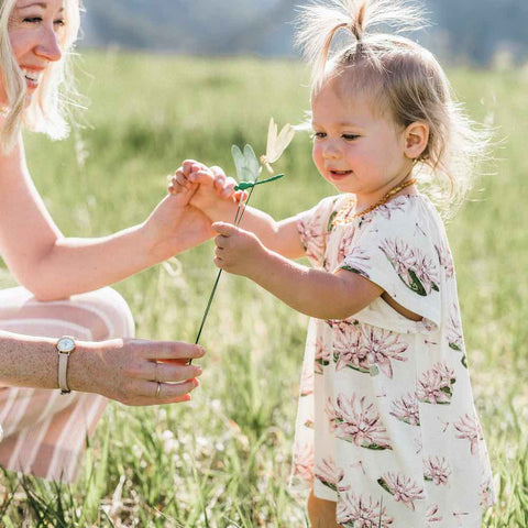 Peaches Organic Cotton Dress & Bloomer Set