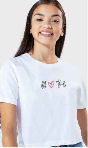 PEACE LOVE DOGS Crop Tee