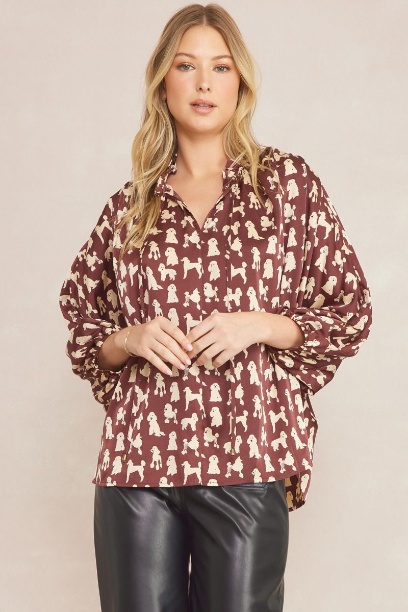 Poodle Print Print Top