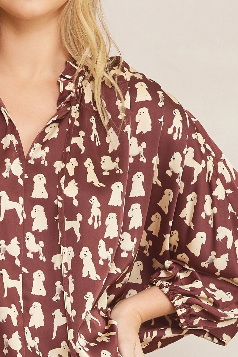 Poodle Print Print Top