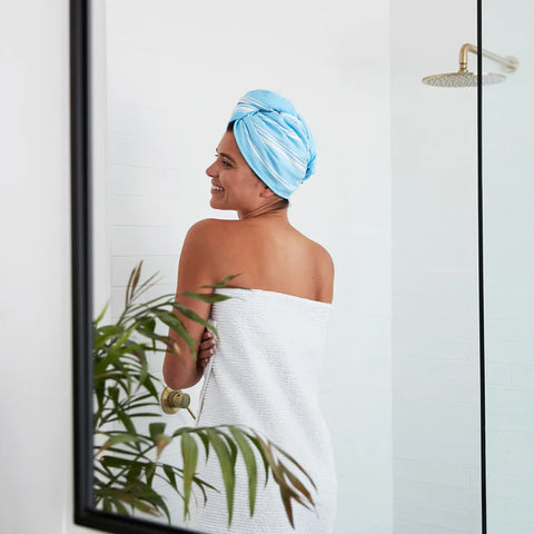 Quick Dry Hair Towel - Chamomile Blue