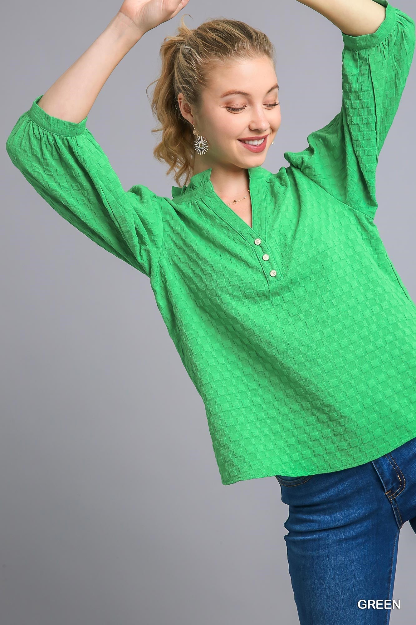 All Up To You Textured Blouse