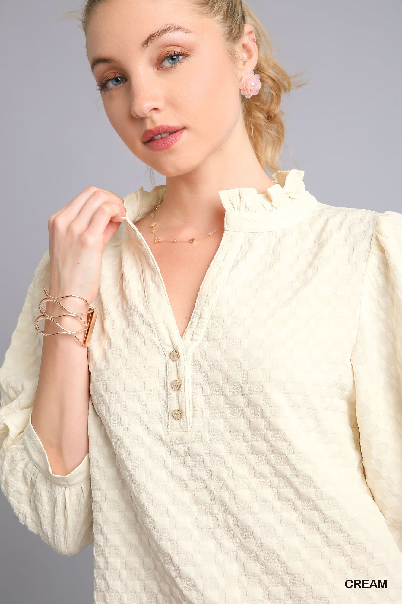 All Up To You Textured Blouse