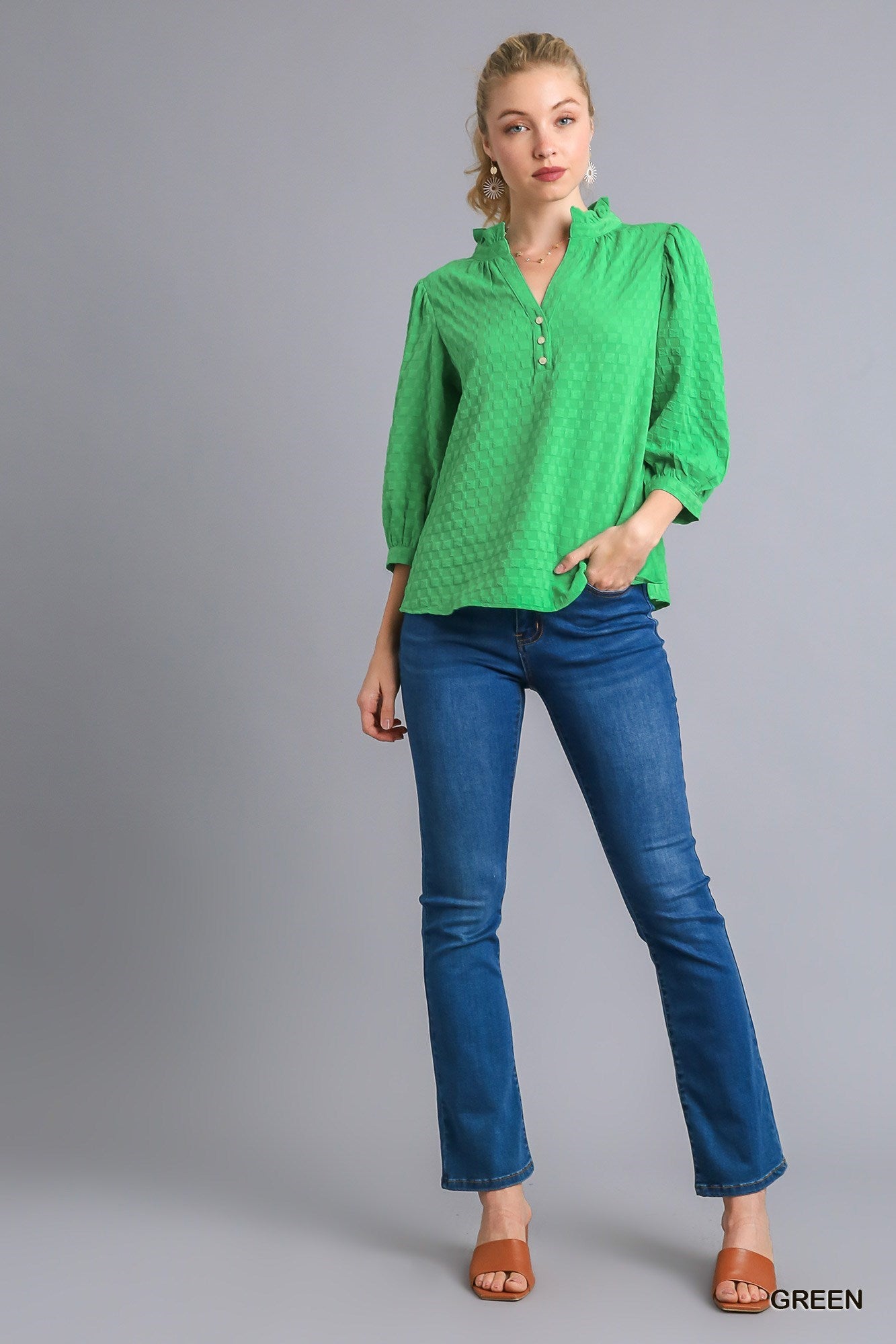 All Up To You Textured Blouse