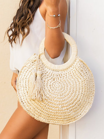 Rattan Tassel O-Ring Tote