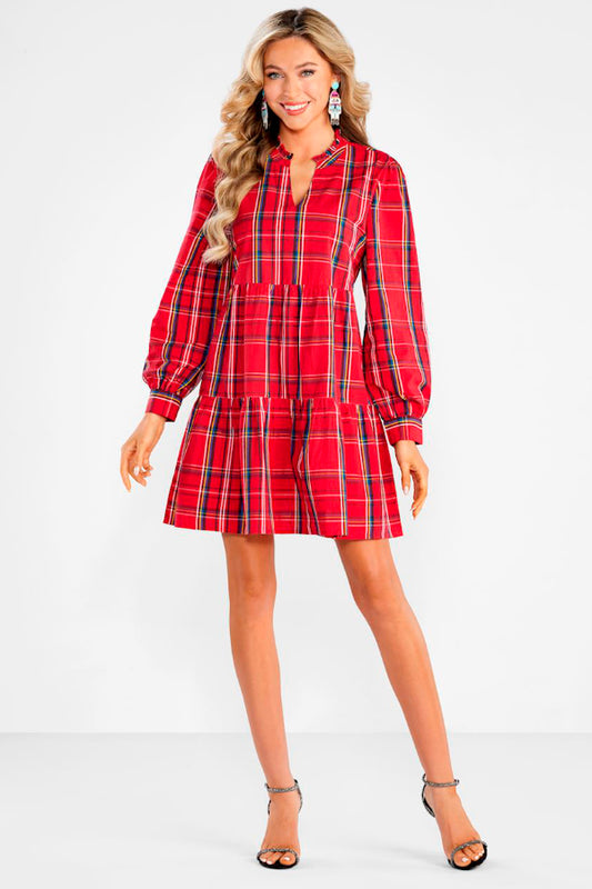 Red Shannon Plaid Dress