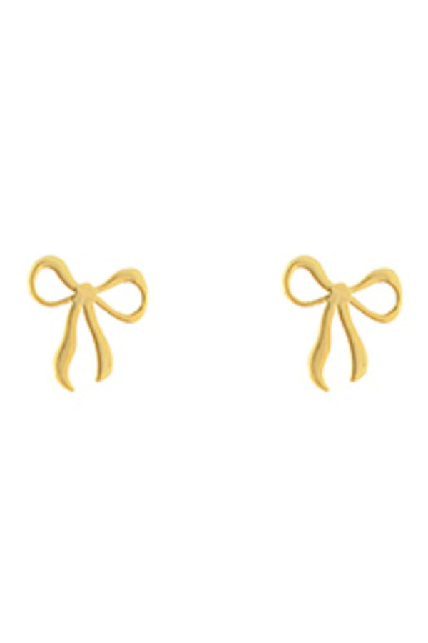 Ribbon Shape Gold Earrings