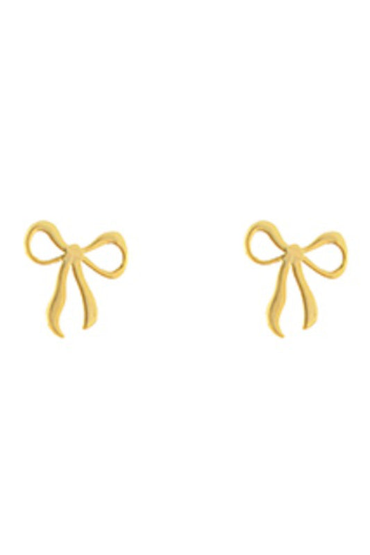 Ribbon Shape Gold Earrings