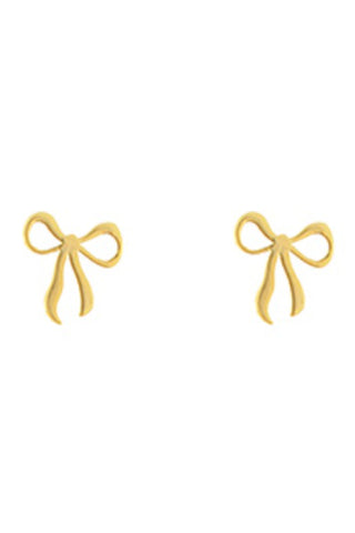 Ribbon Shape Gold Earrings