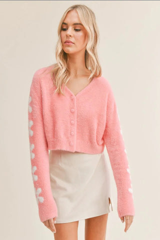 Self Love Fuzzy Flower Cardigan