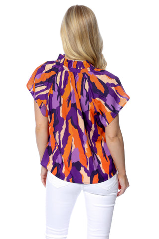 The Abstract Blouse Purple & Orange