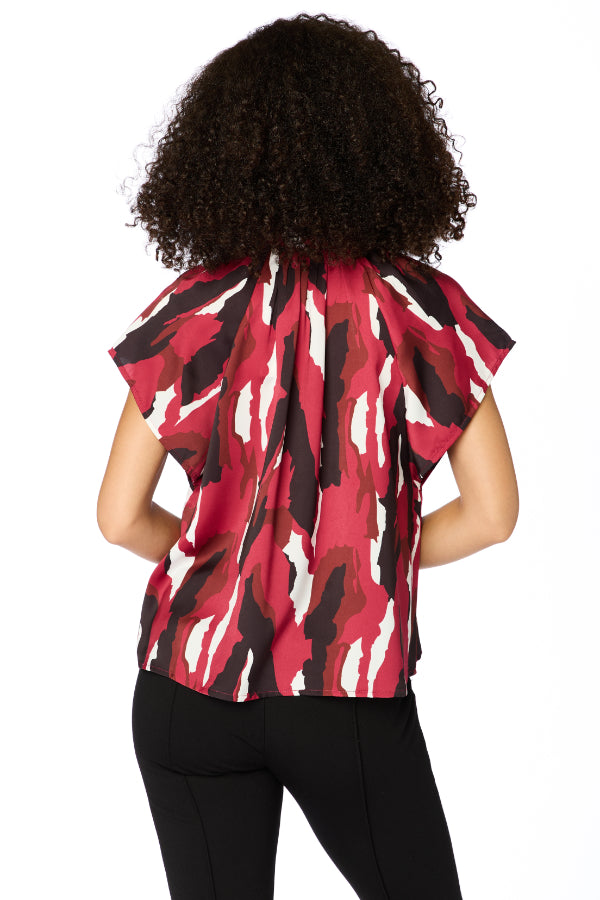 The Abstract Blouse Garnet & Black