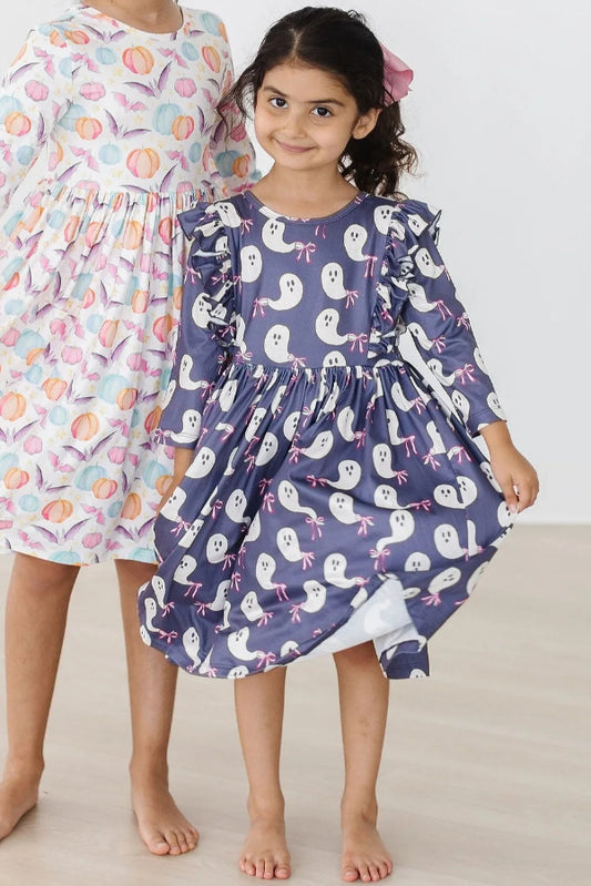 Girls Tied with a Boo Ruffle Twirl Dress