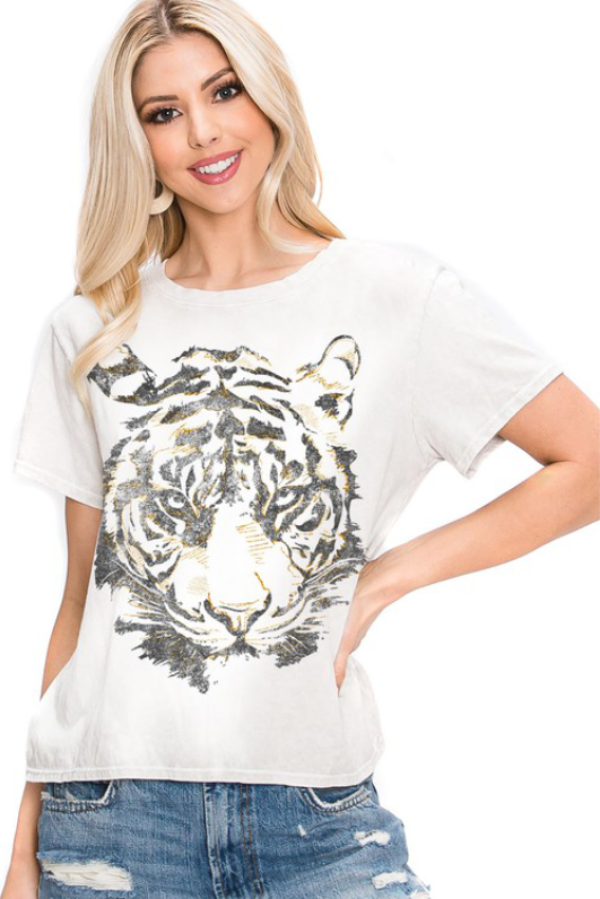 Gold Foil Tiger Graphic Tee