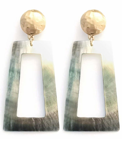 Trapezoid Shell Dangle Earrings