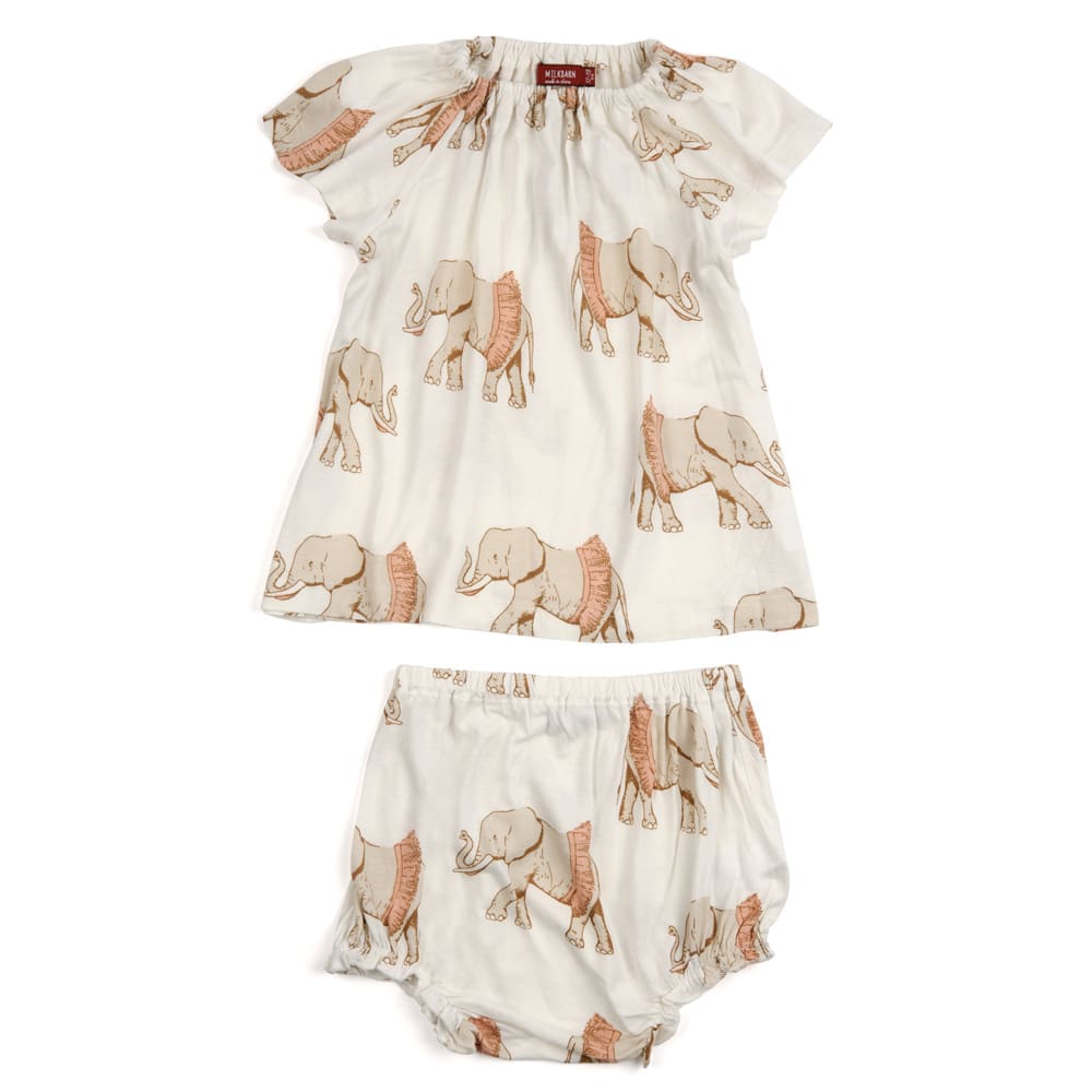 Tutu Elephant Bamboo Dress & Bloomer Set