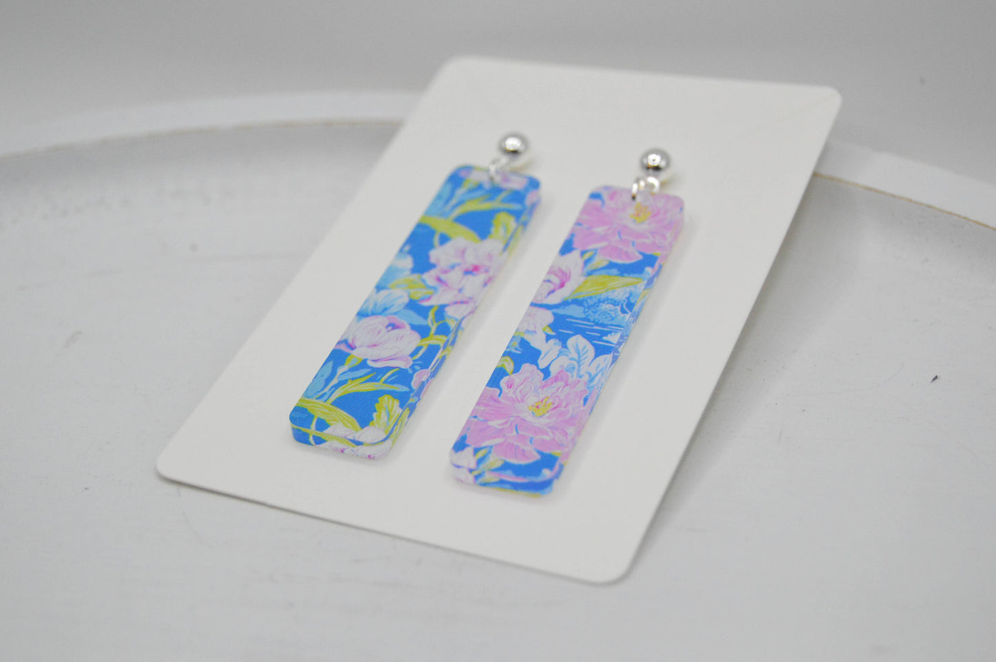 Preppy Foral Acrylic Earrings