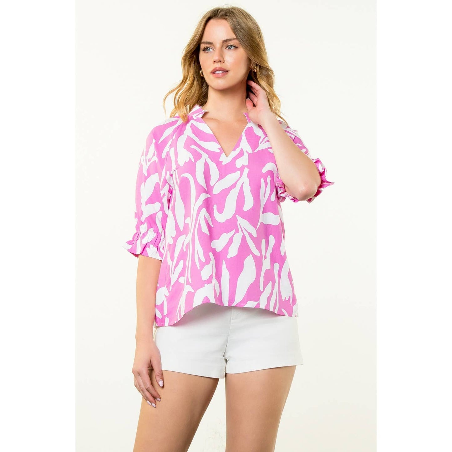 V-Neck Print Top