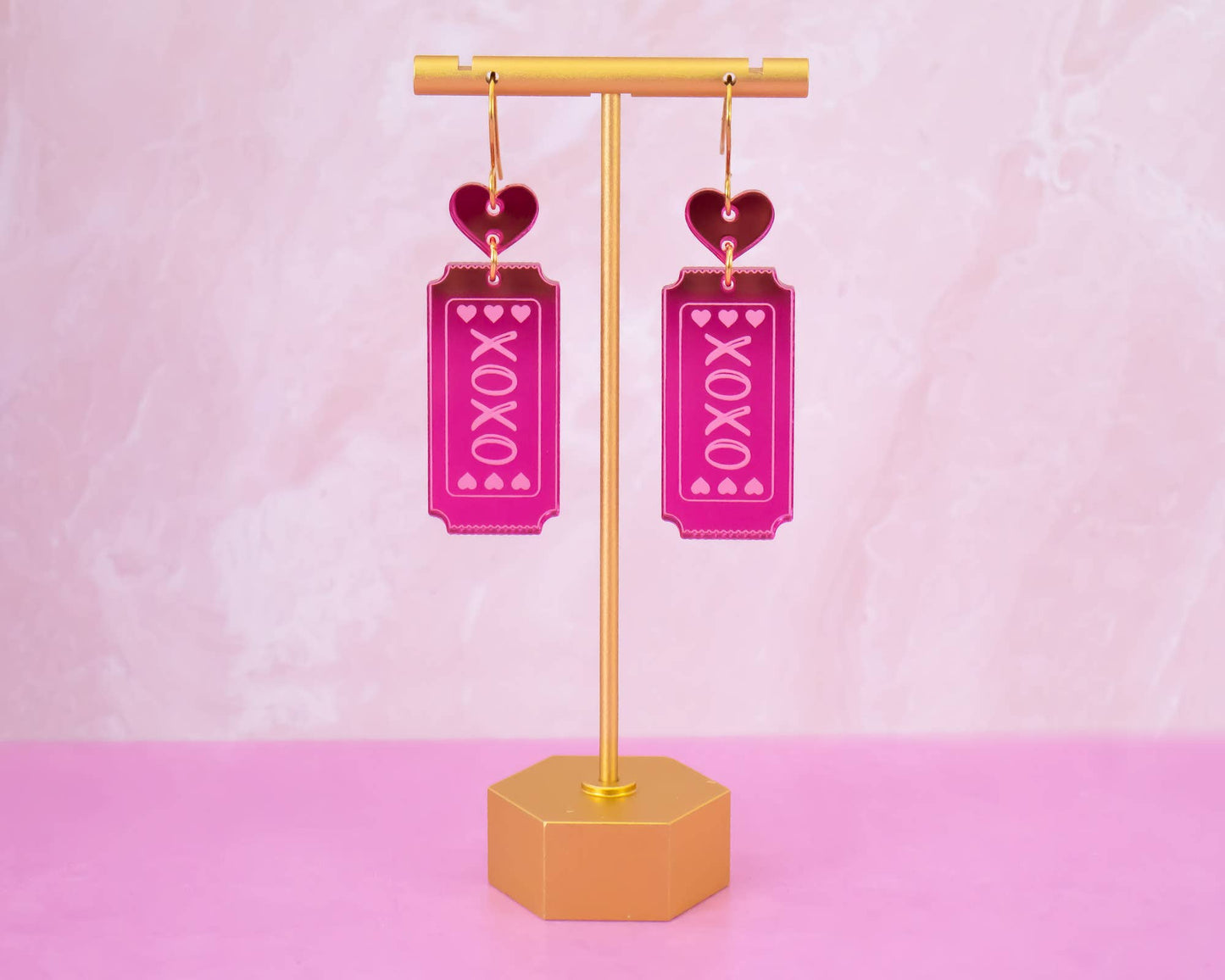 Valentine's Day XOXO Ticket Earrings