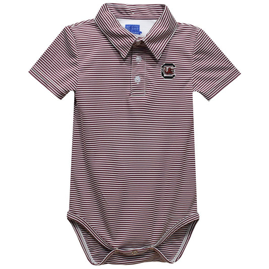 Boys Gamecocks Stripe Polo Onesie