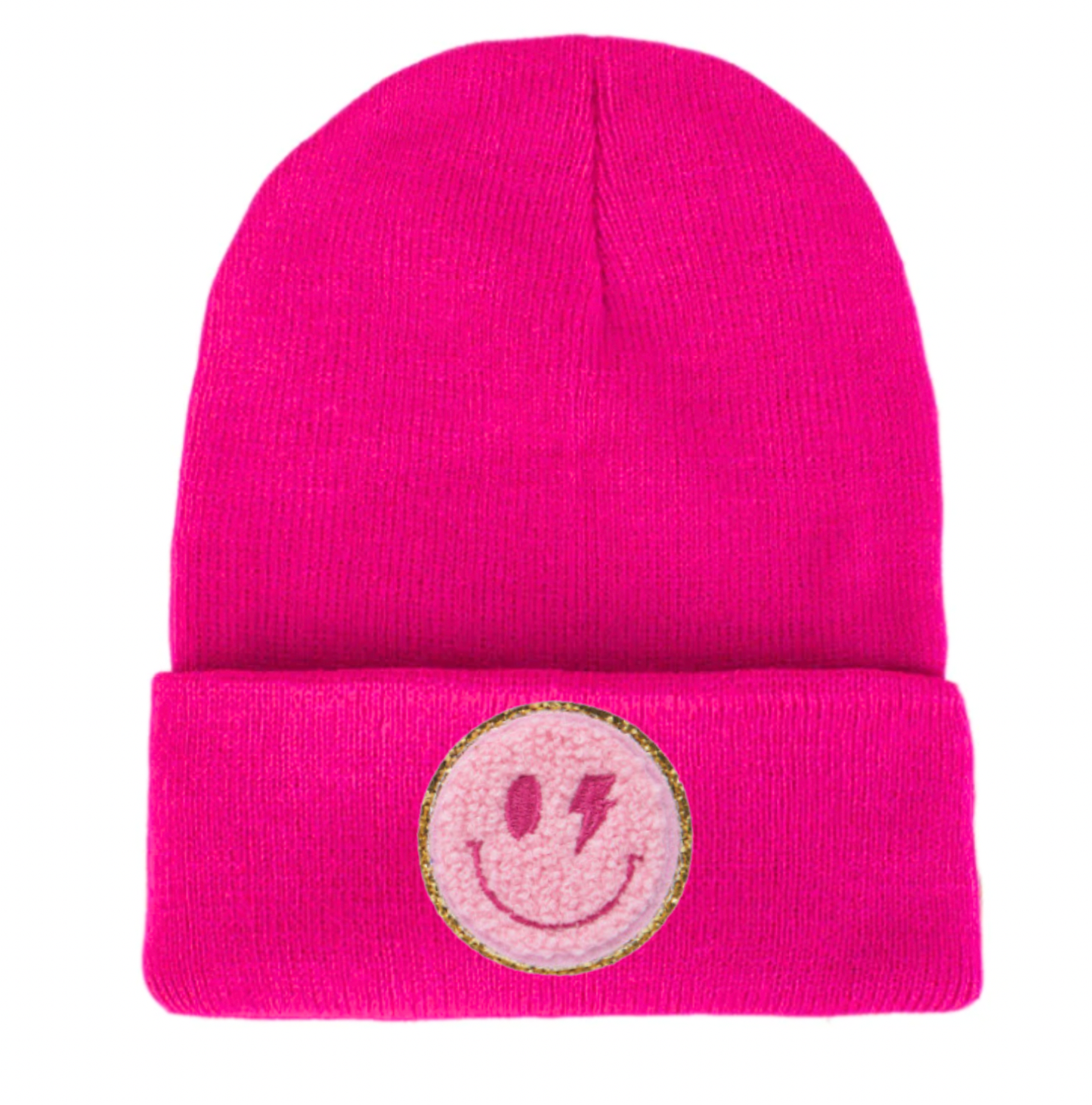 Kids Pink Smiley Face Beanie