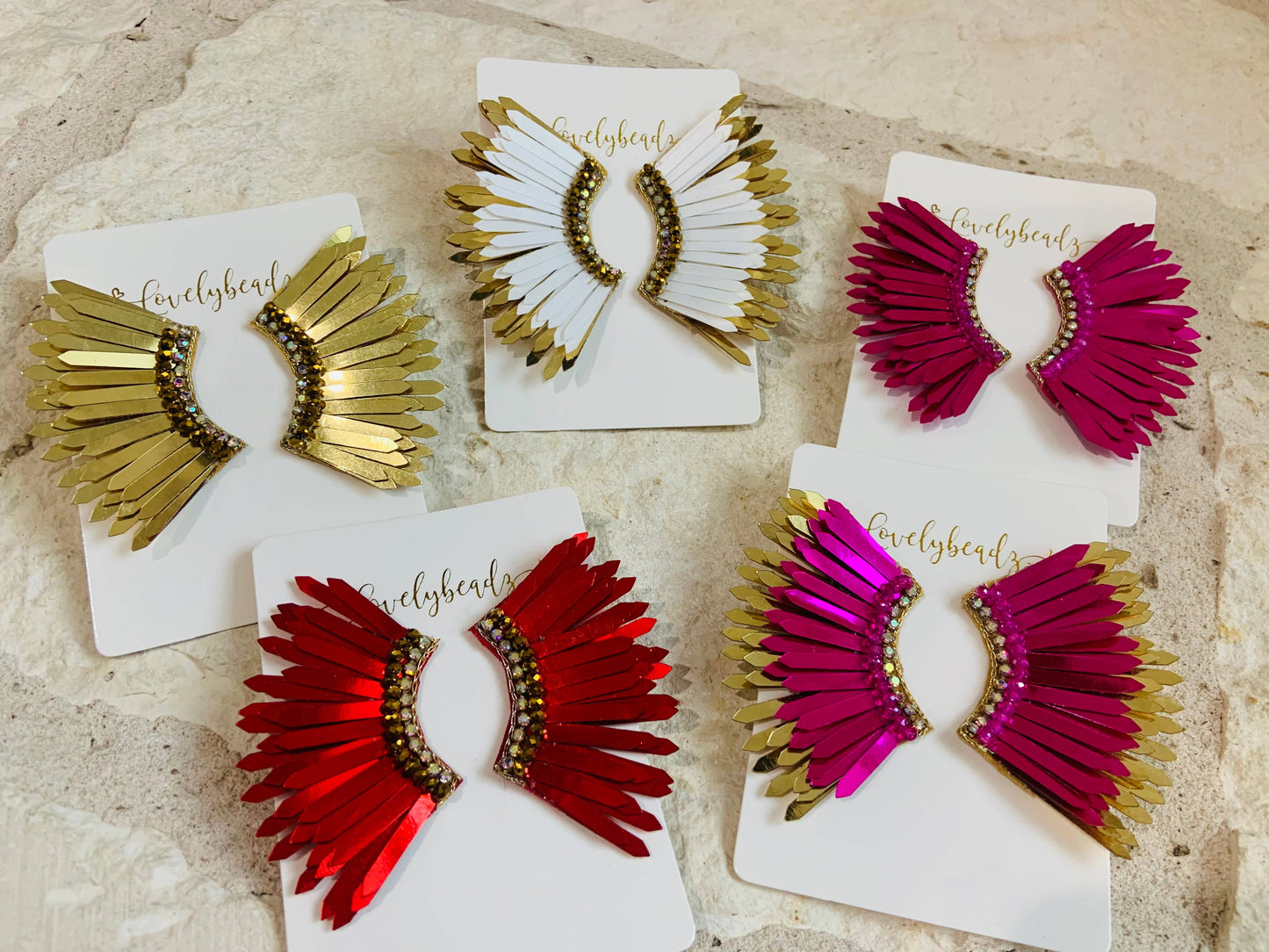 Red Feather Earrings