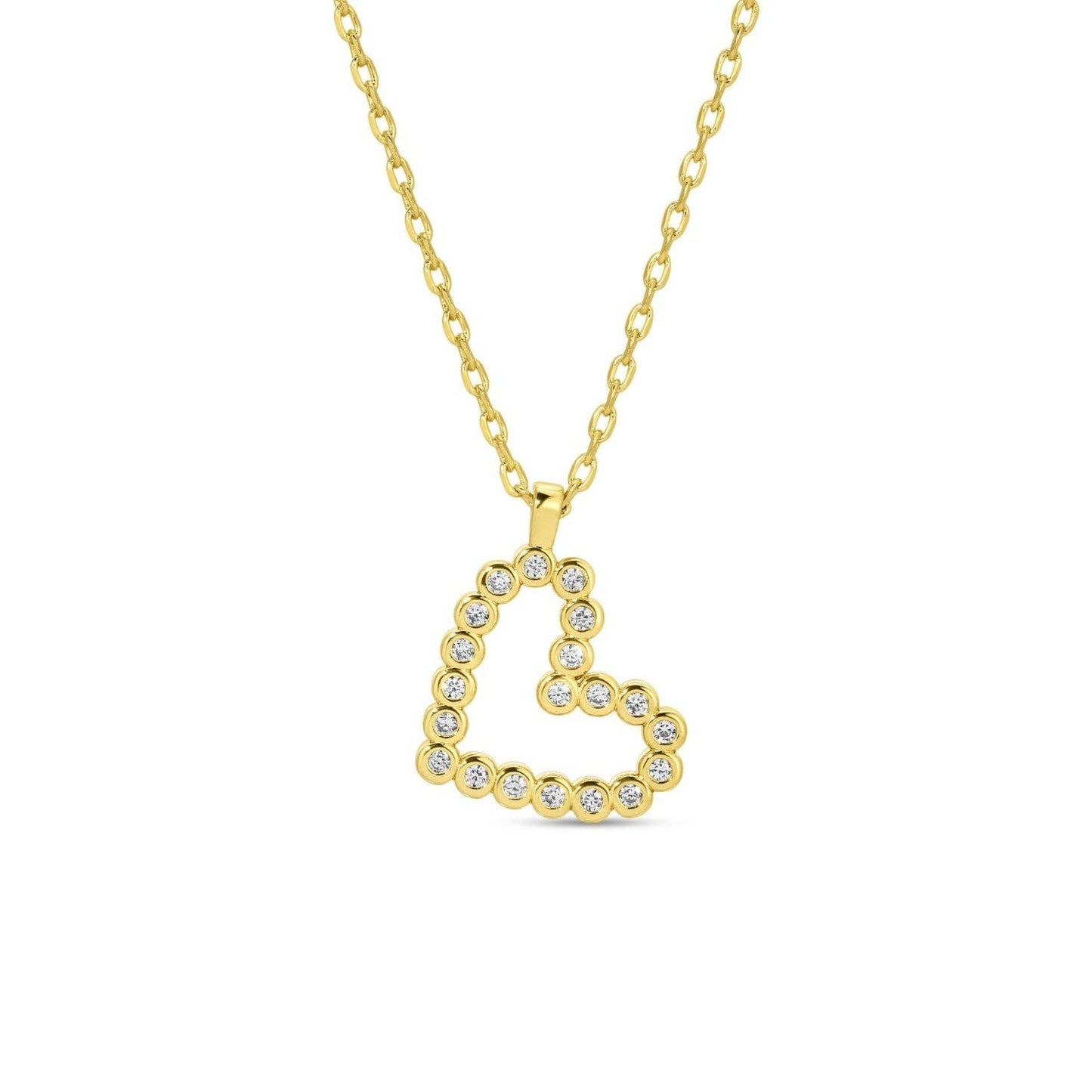 Delicate CZ Heart Pendant