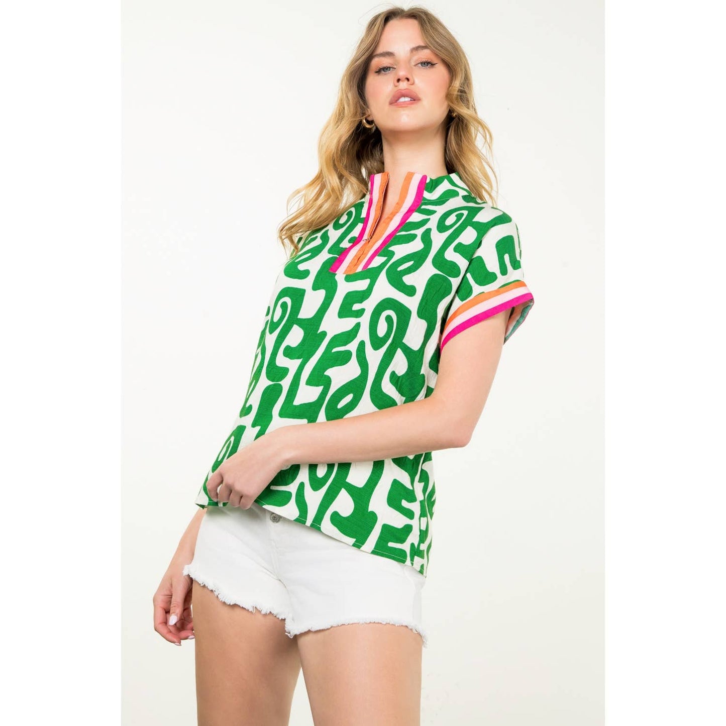 Short Sleeve Print Top