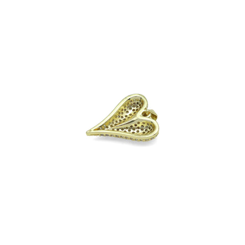 CZ Gold Arrow Point Heart Shape Charm