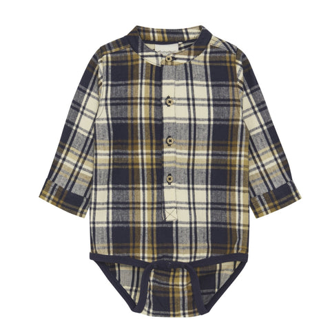 Boys Long Sleeve Plaid Bodysuit