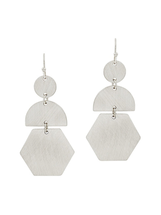 Three Drop Hexagon Earring