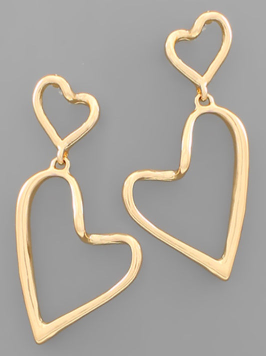 Double Outline Heart Earrings