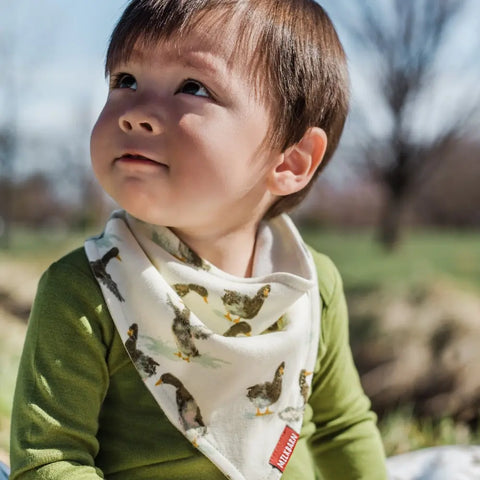 Orange Giraffe Bamboo Three-Layer Kerchief Bib