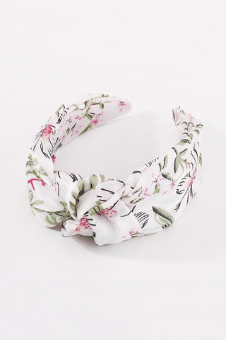 Flower Print Topknot Headbands