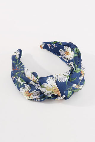 Flower Print Top knot Headbands