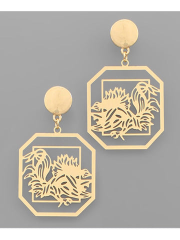 Gamecock Laser Cut Earrings