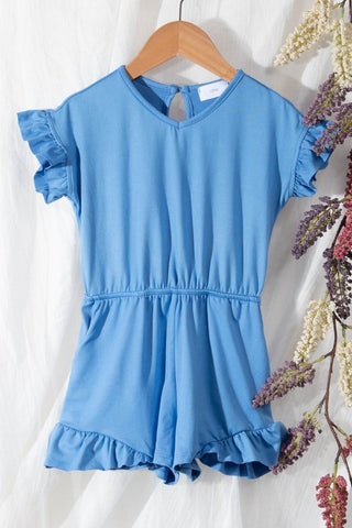 Girls Ruffled Hem Romper