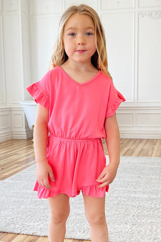 Girls Ruffled Hem Romper